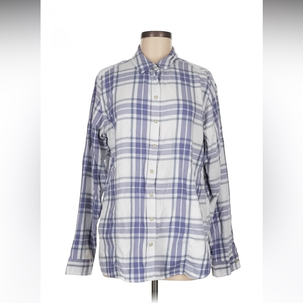 JACHS Girlfriend Plaid Long Sleeve Button Snap Shirt OR Shacket S